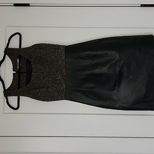 BB Dakota tweed/faux leather dress, sz 0.